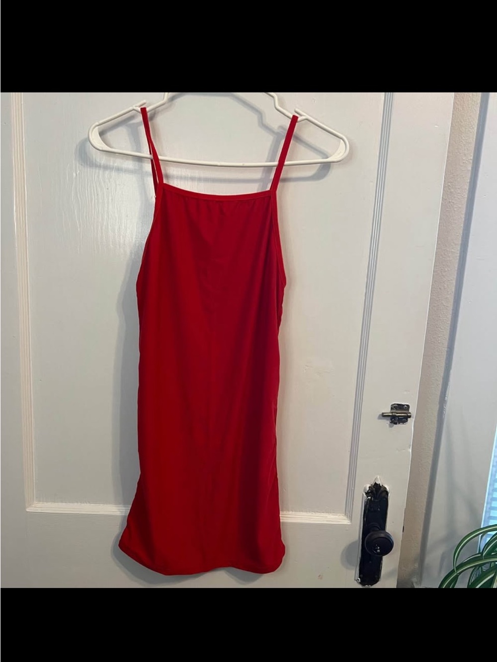 Red Spaghetti Strap Slip Dress